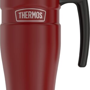 THERMOS Stainless King Vacuum-Insulated Travel Mug, 16 Ounce, Rustic Red Stainless King Vacuum-Insulated Beverage Bottle, 40 Ounce, Rustic Red Bundle