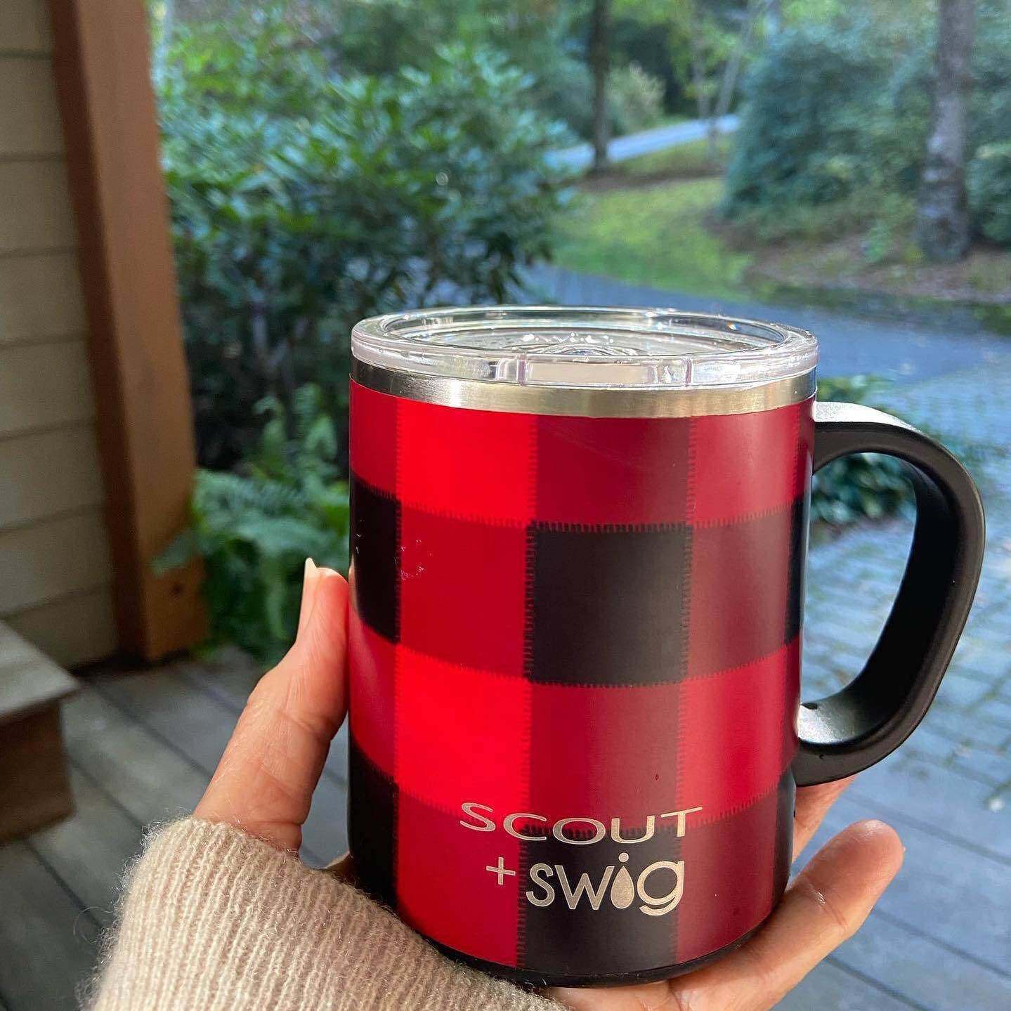 Swig Life + SCOUT Camper Mug, 12oz Travel Mug with Handle and Lid, Stainless Steel, Dishwasher Safe, Triple Insulated Coffee Mug Tumbler in On Your Markers Print