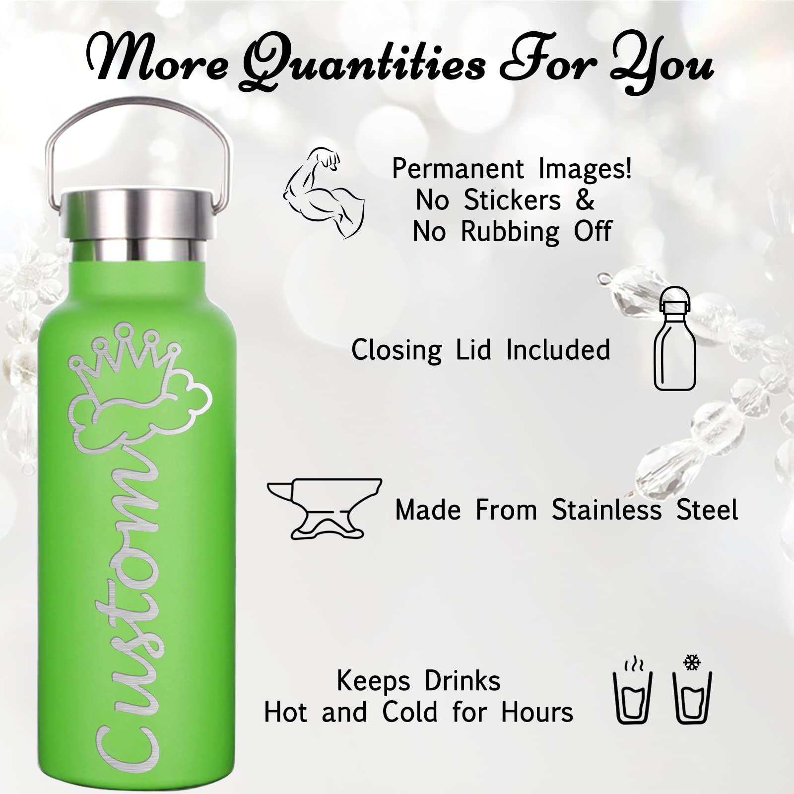 Busparst Personalized Water Bottles Insulated with Straw,Custom Engraved Sport Water Bottle with Name,Customized Stainless Steel Water Bottle for Girl and Boys.