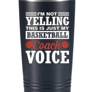 Onebttl Basketball Coach Gifts, Funny Gift Idea for Appreciation, Christmas, Birthday, 20oz Stainless Steel Insulated Travel Mug - I'm Not Yelling