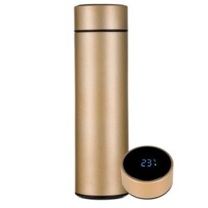 Coffee/Tea thermos, Smart Coffee bottle, LED Temperature Display, Sports Water Bottle, Double Wall Vacuum Insulated Water Bottle, Stay Hot or Cold for 24 Hours (Gold)