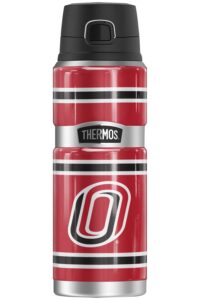 thermos university of nebraska at omaha official jersey stripes stainless king stainless steel drink bottle, vacuum insulated & double wall, 24oz