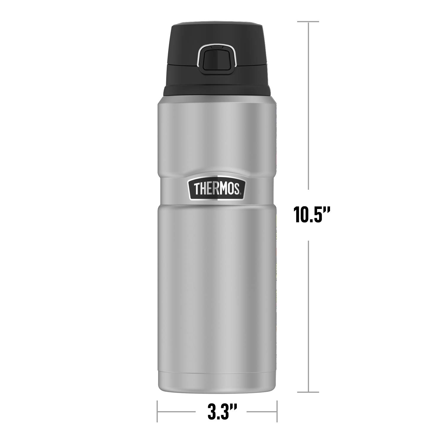 THERMOS University of Nebraska at Omaha OFFICIAL Jersey Stripes STAINLESS KING Stainless Steel Drink Bottle, Vacuum insulated & Double Wall, 24oz