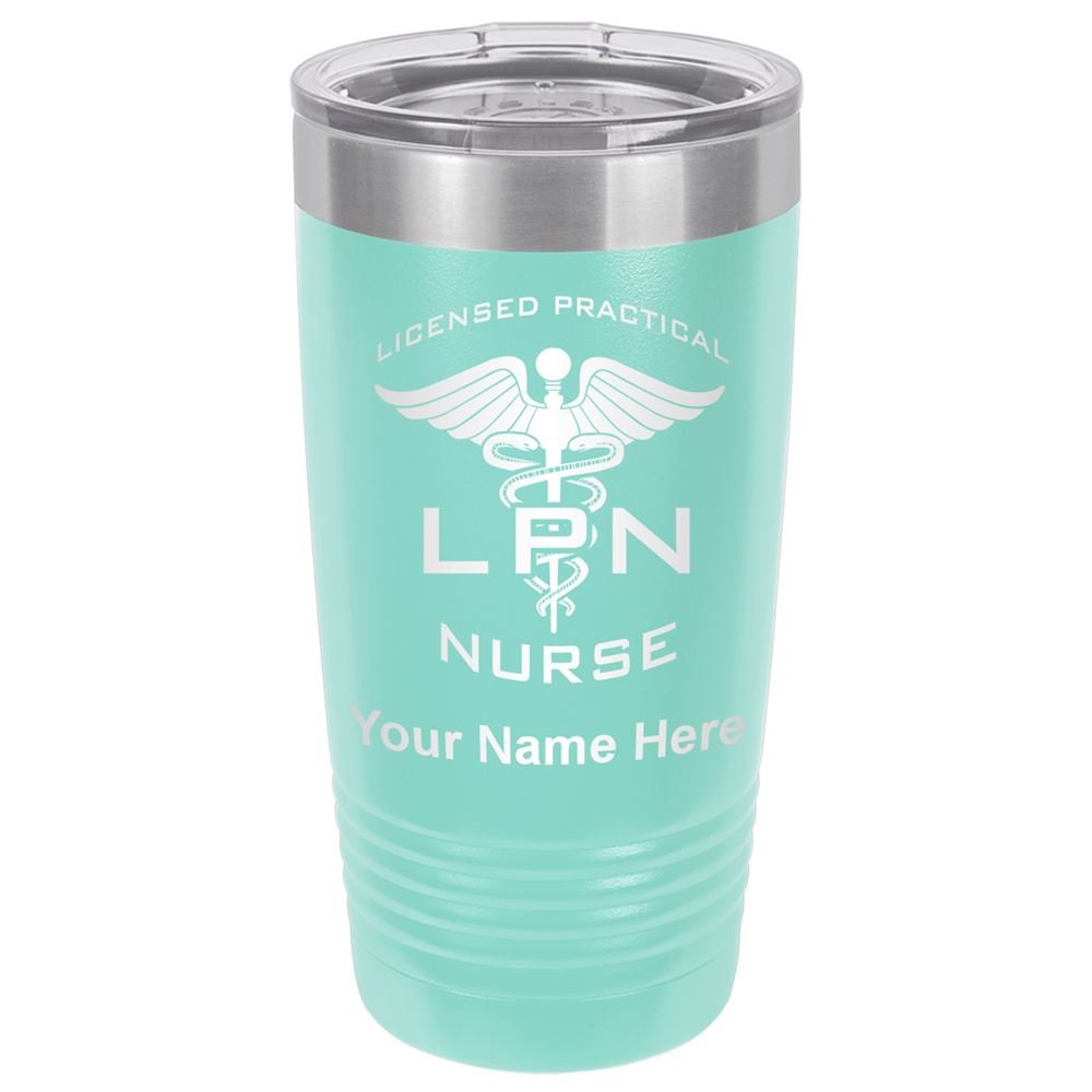 LaserGram 20oz Vacuum Insulated Tumbler Mug, LPN Licensed Practical Nurse, Personalized Engraving Included (Teal)