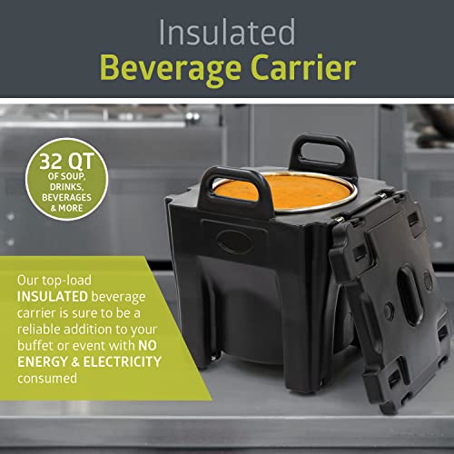 Pearington Insulated Food Carrier, 32qt Capacity, w/Stainless Steel Barrel, Top Load, Soups or Cold Drinks