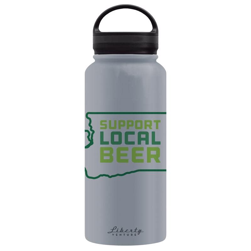 Liberty Bottleworks 9075230 32 oz Support Local Beer Multi Color BPA Free Self-Cleaning Water Bottle