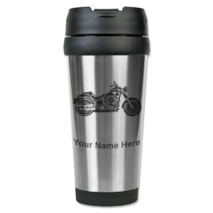 lasergram 16oz coffee travel mug, motorcycle, personalized engraving included (stainless)