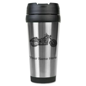 LaserGram 16oz Coffee Travel Mug, Motorcycle, Personalized Engraving Included (Stainless)