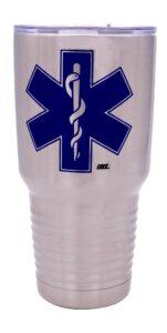 rogue river tactical emt ems star of life 30 ounce travel tumbler mug cup w/lid paramedic gift ambulance