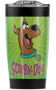 scooby-doo burst stainless steel tumbler 20 oz coffee travel mug/cup, vacuum insulated & double wall with leakproof sliding lid