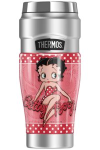 thermos betty boop paisley dots stainless king stainless steel travel tumbler, vacuum insulated & double wall, 16oz