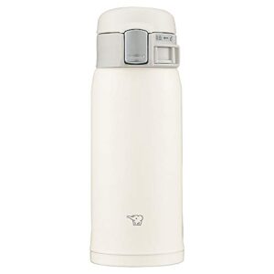 zojirushi sm-sf36-wm water bottle, direct drinking, one-touch opening, stainless steel mug, 12.2 fl oz (360 ml), pale white