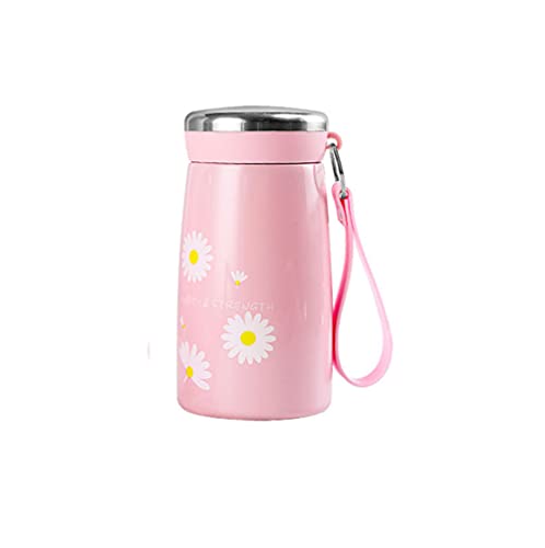 Daisy fresh creative water cup, portable thermos cup (Pink)