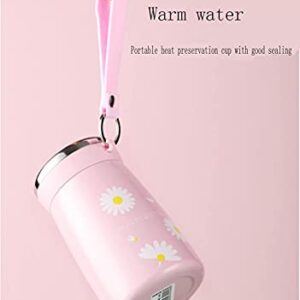 Daisy fresh creative water cup, portable thermos cup (Pink)