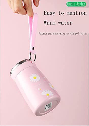 Daisy fresh creative water cup, portable thermos cup (Pink)