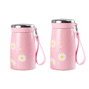 Daisy fresh creative water cup, portable thermos cup (Pink)