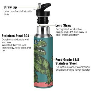 senya Water Bottle Handle Straw Lid Skateboard Dinosaur Vacuum Insulated Stainless Steel Thermos Water Bottle Leak Proof Sports Coffee Maker Cup