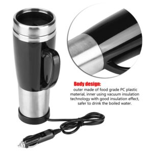 Yosoo Health Gear 450ml Car Travel Heating Mug, Travel Car Electric Cup, Stainless Steel Car Heated Kettle with Car for Heating Water Coffee Tea Milk (12V)