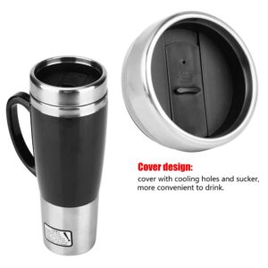 Yosoo Health Gear 450ml Car Travel Heating Mug, Travel Car Electric Cup, Stainless Steel Car Heated Kettle with Car for Heating Water Coffee Tea Milk (12V)