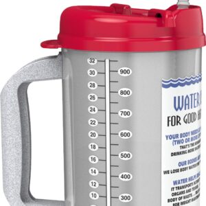 32 oz W.E. Insulated Cold Drink Hospital Mug with Red Lid - Water Essential Travel Mug