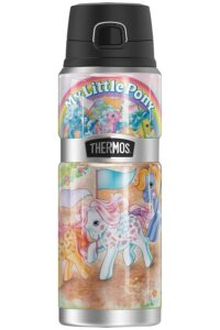 my little pony retro classic ponies thermos stainless king stainless steel drink bottle, vacuum insulated & double wall, 24oz
