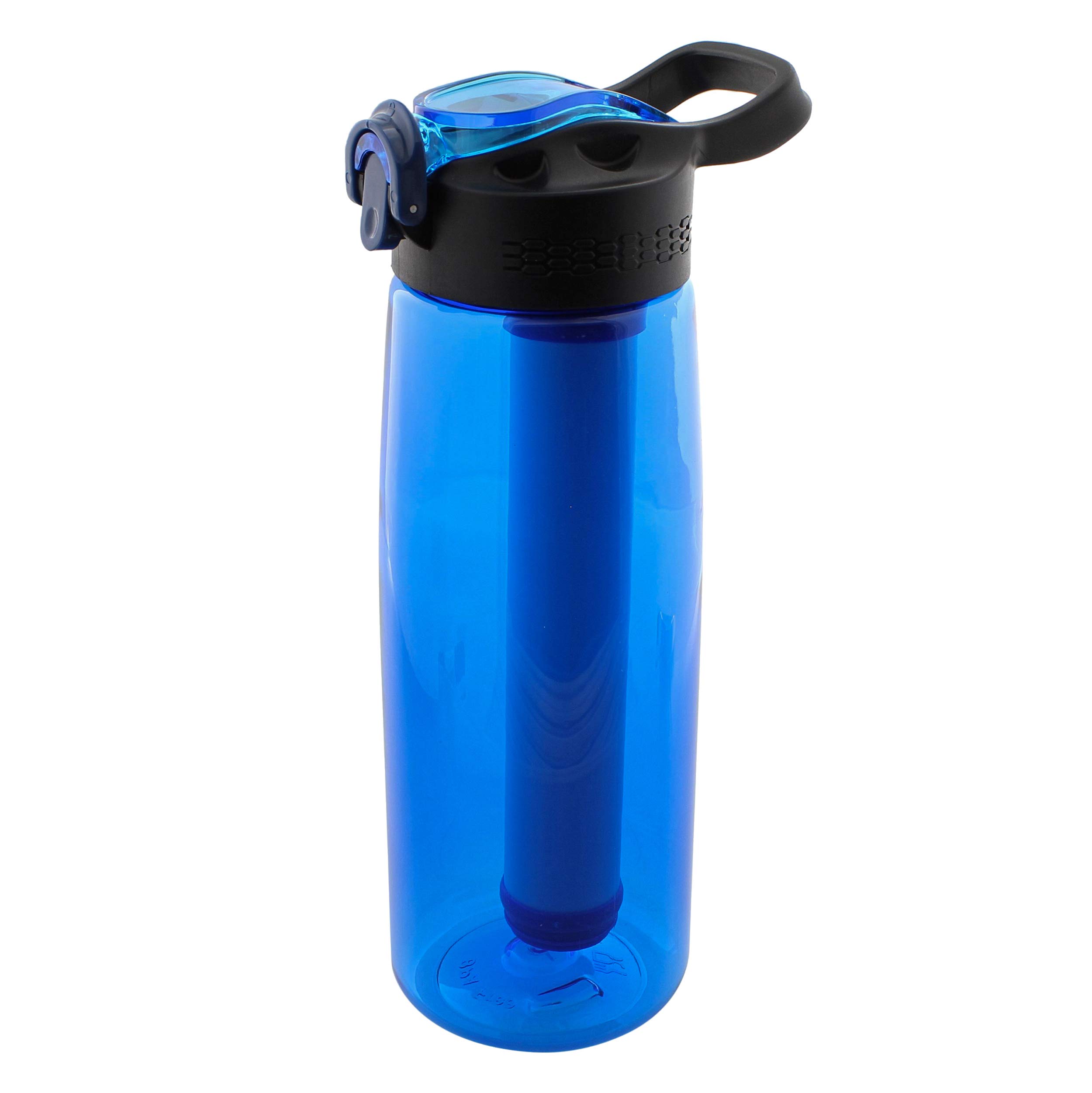 SDS Water Filter Bottle - Blue Filtering Water Bottle Filter Travel Accessory for Safe Drinking Camping Water Purifier