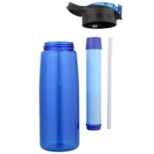 SDS Water Filter Bottle - Blue Filtering Water Bottle Filter Travel Accessory for Safe Drinking Camping Water Purifier