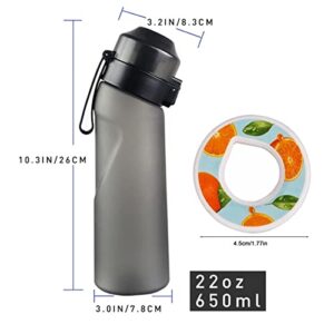 AAOCLO Fruit Fragrance Water Bottle, Water Bottle with Flavor Pods, Fruit Extract Ring with Fruity Smell, 650ml Sport Water Bottles (Peach)