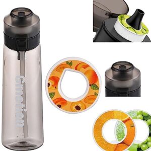 aaoclo fruit fragrance water bottle, water bottle with flavor pods, fruit extract ring with fruity smell, 650ml sport water bottles (peach)