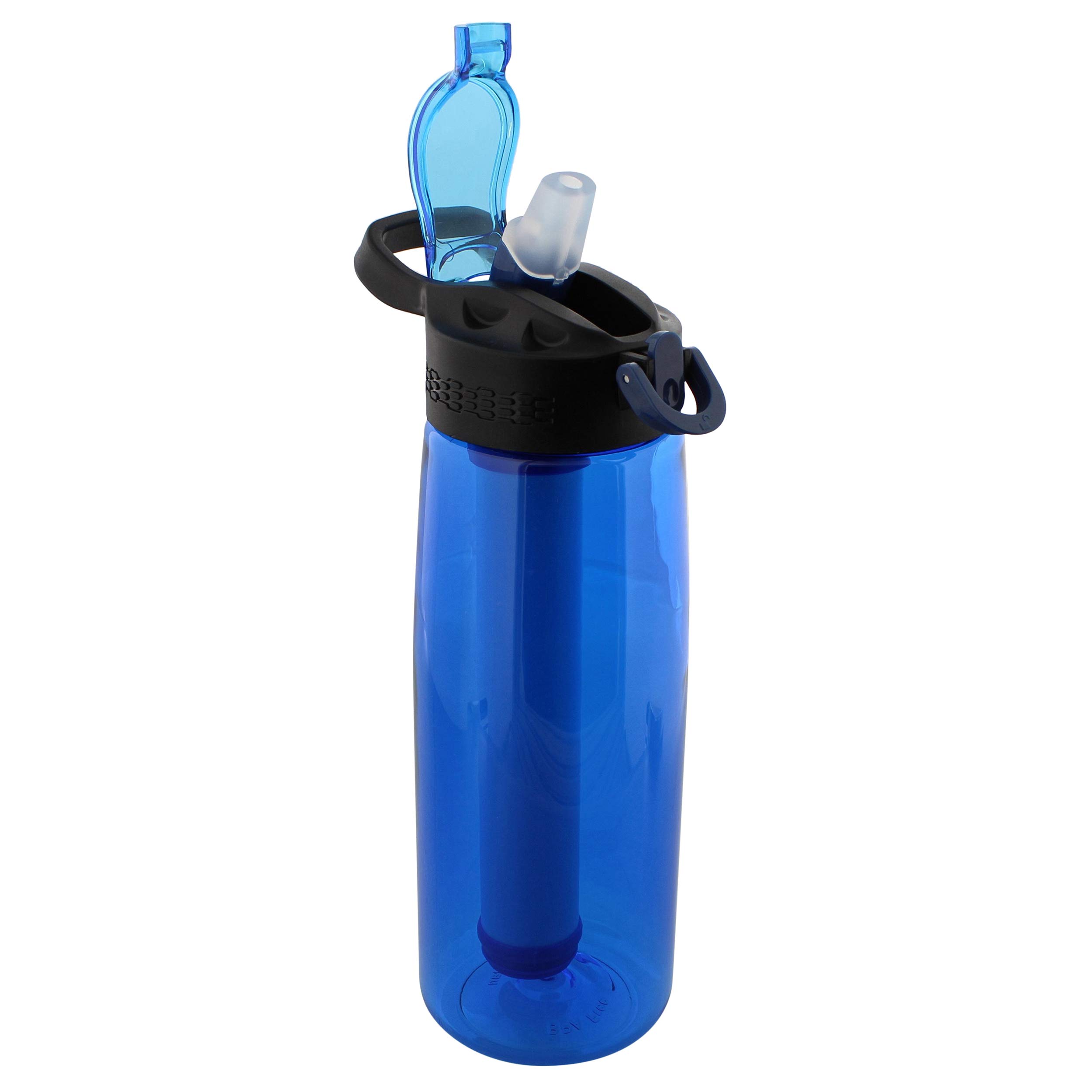 SDS Water Filter Bottle - Blue Filtering Water Bottle Filter Travel Accessory for Safe Drinking Camping Water Purifier