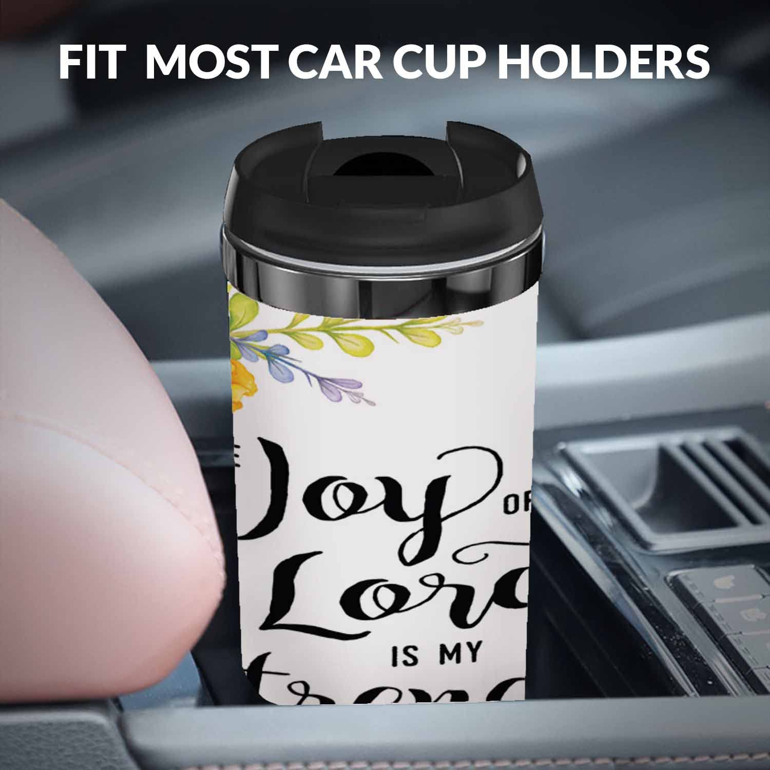 WONDERTIFY Joy Of The Lord Is My Strength Coffee Cup Scripture Coffee Mug Stainless Steel Bottle Double Walled Thermo Travel Water Metal Canteen Colorful