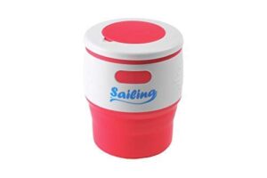 sailing collapsible portable reusable silicone 12 fl oz drinking/coffee cup/mug. 100% food grade silicone. bpa free (rose red)