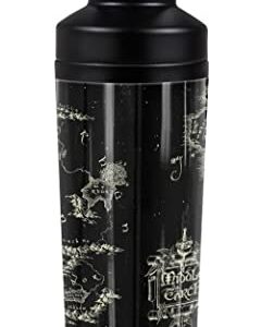 Lord Of The Rings - Logo OFFICIAL Map Of Me 18 oz Insulated Water Bottle, Leak Resistant, Vacuum Insulated Stainless Steel with 2-in-1 Loop Cap