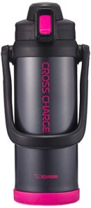 zojirushi sd-bd20-bp20-bp2060ml water bottle, direct drinking, sports type, stainless steel jug bottle, 0.6 gal (2.06 l), pink black
