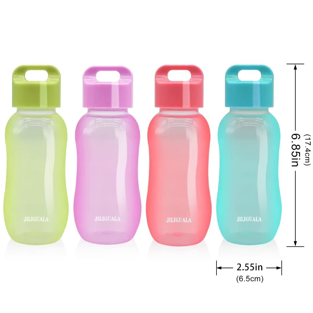 JILIGUALA Plastic Coffee Travel Mugs Water Bottle Sports Water Bottle Cup for Milk, Coffee, Tea, Juice Size 350ml (12oz), Pack Of 4