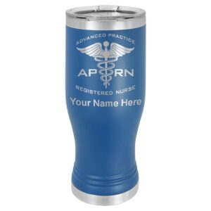 lasergram 20oz vacuum insulated pilsner mug, aprn advanced practice registered nurse, personalized engraving included (dark blue)