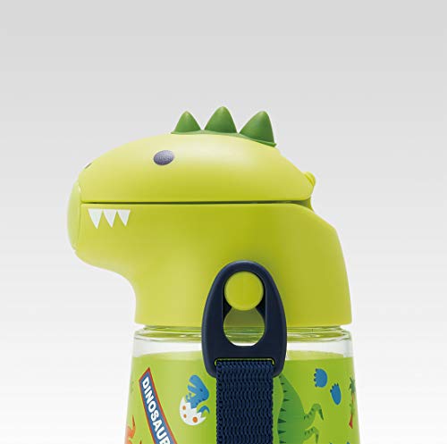 Skater PSHC4DK-A Dinosaurus Die-Cut Bottle with Straw, 14.2 fl oz (420 ml)