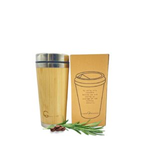 Greenlively Organic Bamboo Stainless Steel Bottle Detachable Tea Filter Eco Friendly-Vegan-Organic-Leak Proof-Non Slip Lid- Travel Thermos-Insulated Thermos-BPA Free And Phalate Free-15.2 oz