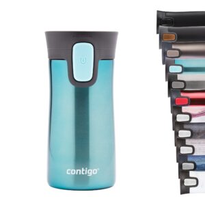 contigo pinnacle autoseal travel mug, stainless steel thermal mug, vacuum flask, leakproof tumbler, coffee mug with bpa free easy-clean lid, 300 ml, blue