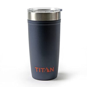 arctic zone titan deep freeze stainless steel travel tumbler with tritan lid and vacuum sealed insulation for hot/cold drinks, 1 count (pack of 1), navy