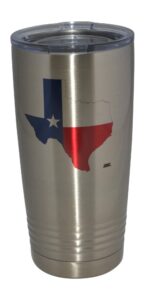 rogue river tactical funny texas flag 20 oz. stainless steel travel tumbler mug cup w/lid vacuum insulated hot or cold