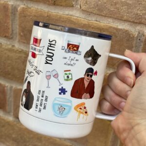 Funny Collage Travel Tumbler Coffee Mug/new girl merch/funny gift for him/ 10oz stainless steel mug/gifts for women