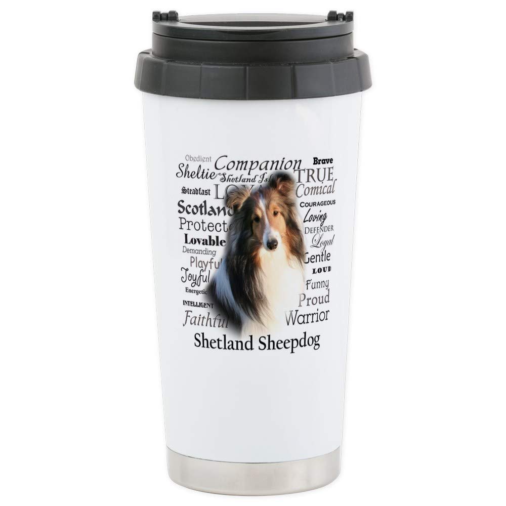 CafePress Sheltie Traits Travel Mug Stainless Steel Travel Mug, Insulated 20 oz. Coffee Tumbler