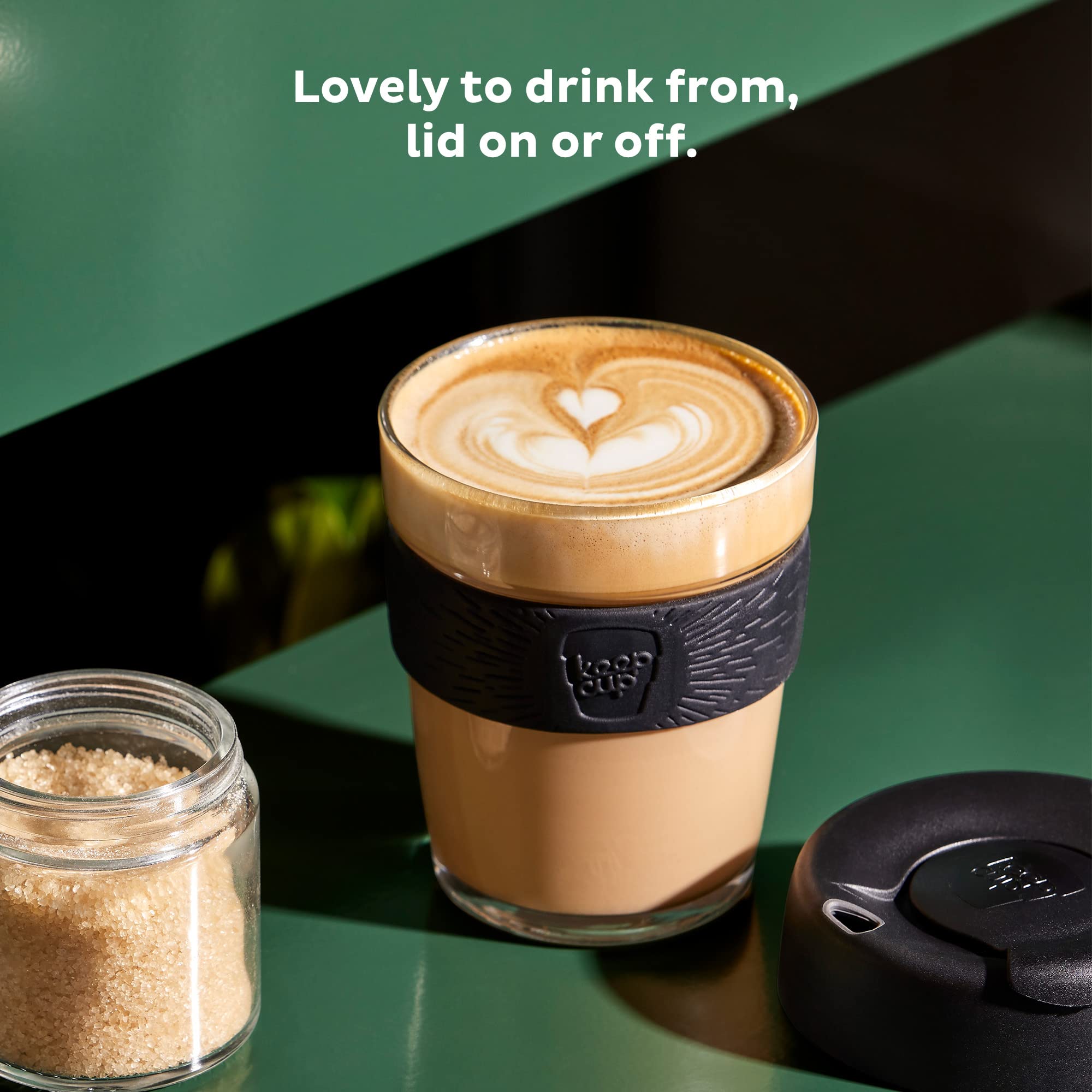 KeepCup Brew, Reusable Glass Cup, Medium 12oz/340mls, Deep