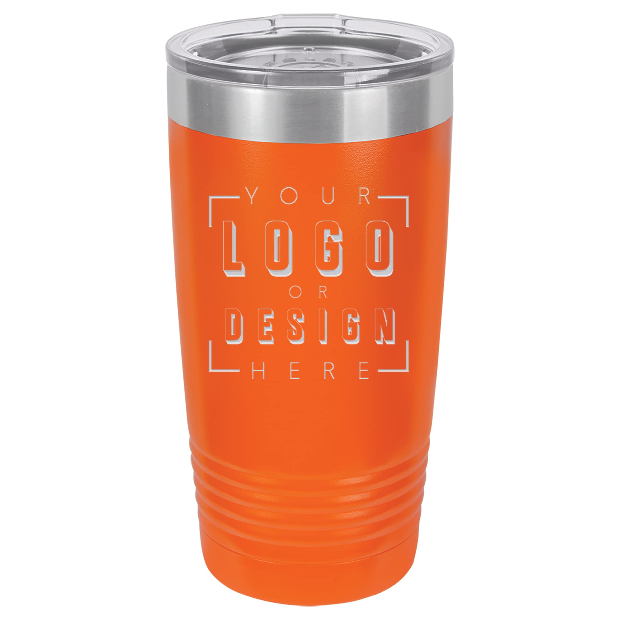 Personalized Stainless Steel Tumbler | Double Wall Stainless Steel Vacuum Insulated Water Bottle | Keeps Your Drink Hot & Cold | Coffee Cup for Travel, Work, Gym, Fitness (ORANGE, 20 oz.)