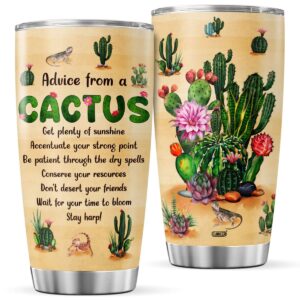 cubicer 20 oz cactus tumbler with lid for plant lovers women girls teens kids funny sayings stainless steel cups inspirational quotes insulated coffee mugs travel drinking glass