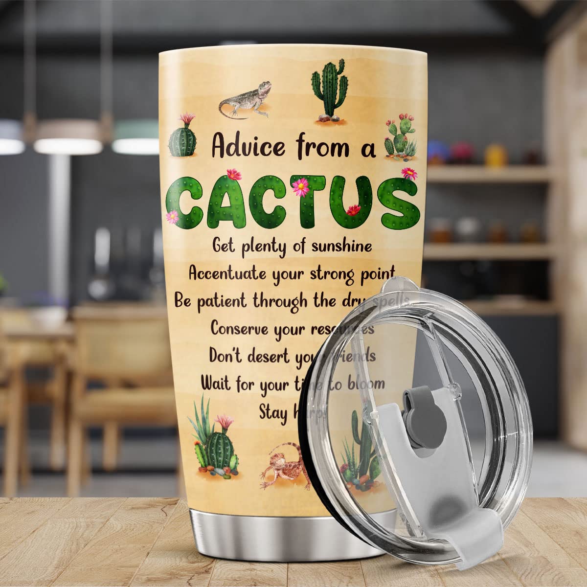 CUBICER 20 Oz Cactus Tumbler With Lid For Plant Lovers Women Girls Teens Kids Funny Sayings Stainless Steel Cups Inspirational Quotes Insulated Coffee Mugs Travel Drinking Glass