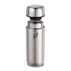 drinkpod grunwerg vacuum insulated capsule flask, stainless steel, satin, 200ml