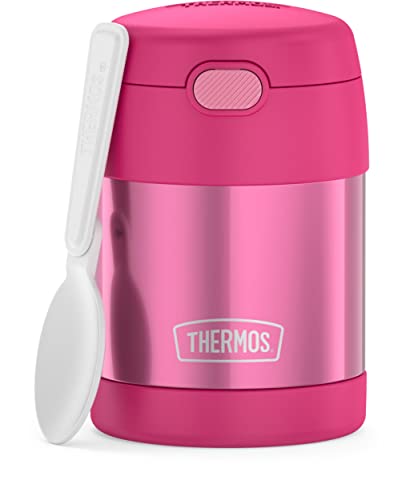 THERMOS FUNTAINER 10 Ounce Stainless Steel Vacuum Insulated Kids Food Jar Bundle with Folding Spoons