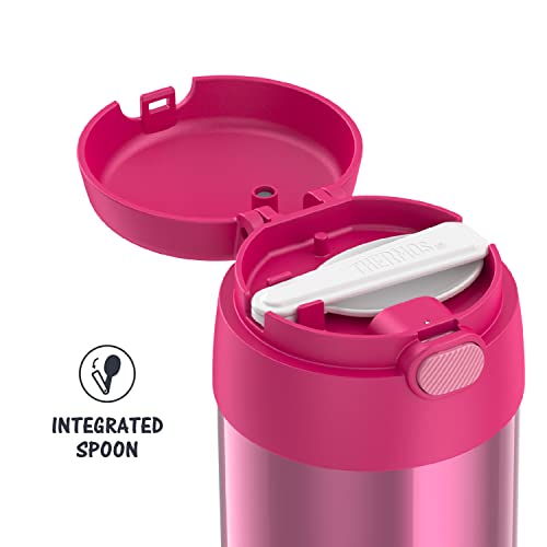 THERMOS FUNTAINER 10 Ounce Stainless Steel Vacuum Insulated Kids Food Jar Bundle with Folding Spoons